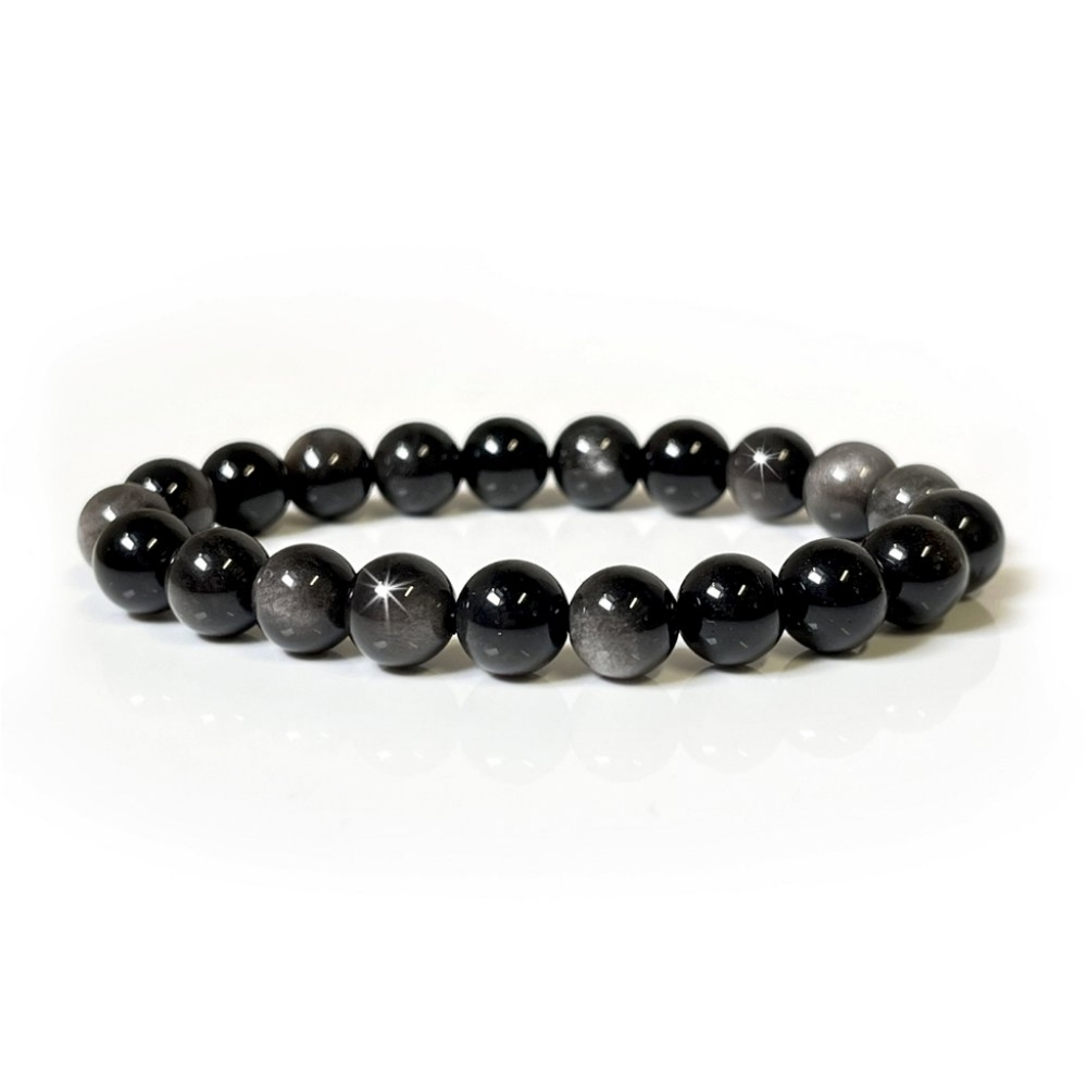 Silver obsidian bracelet